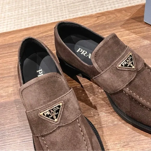 Prada Chocolate Suede Loafers - Picture 4 of 8